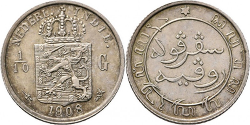 Dutch Oversea Regions
NEDERLANDS-INDISCH GOUVERNEMENT 1816–1949 - 1⁄10 Gulden 1...