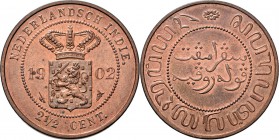 Dutch Oversea Regions
NEDERLANDS-INDISCH GOUVERNEMENT 1816–1949 - 2½ Cent 1902, Copper, WILHELMINA 1890–1948 TYPE Ib mmt. kleinere hellebaard. Gekroo...