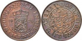 Dutch Oversea Regions
NEDERLANDS-INDISCH GOUVERNEMENT 1816–1949 - 1 Cent 1920, Copper, WILHELMINA 1890–1948 TYPE IIb mmt. zeepaard. Smallere kroon en...