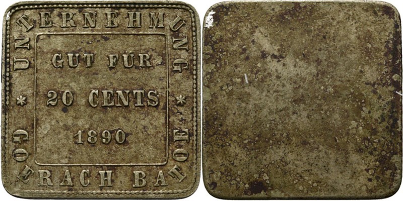 Dutch Oversea Regions
ONDERNEMINGSGELD / Plantation tokens - 20 Cents 1890, UNT...