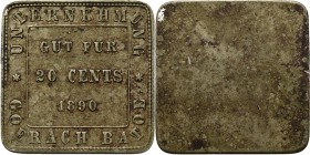 Dutch Oversea Regions
ONDERNEMINGSGELD / Plantation tokens - 20 Cents 1890, UNTERNEHMUNG GOERACH BATOE (ASAHAN, SUMATRA), Nederlands-Indische plantag...