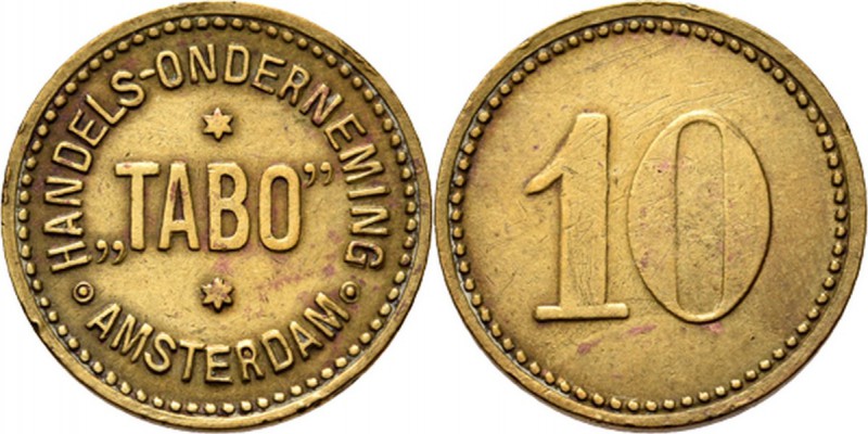 Dutch Oversea Regions
ONDERNEMINGSGELD / Plantation tokens - 10 Cents z.j, HAND...