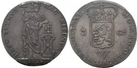 Dutch Oversea Regions
NEDERLANDS WEST-INDIË / THE DUTCH WEST-INDIES - 3 Gulden 1794, Silver, WEST-INDISCHE COMPAGNIE Utrecht. Staande Nederlandse maa...