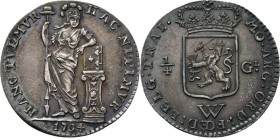 Dutch Oversea Regions
NEDERLANDS WEST-INDIË / THE DUTCH WEST-INDIES - ¼ Gulden 1794, Silver, WEST-INDISCHE COMPAGNIE Utrecht. Staande Nederlandse maa...