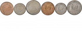 Dutch Oversea Regions
LOTS - Lot Suriname (3) 1, 10 & 25 Cent 1962 uit de serie proefmunten geslagen met letter S (voor Minister van Financiën Sedney...