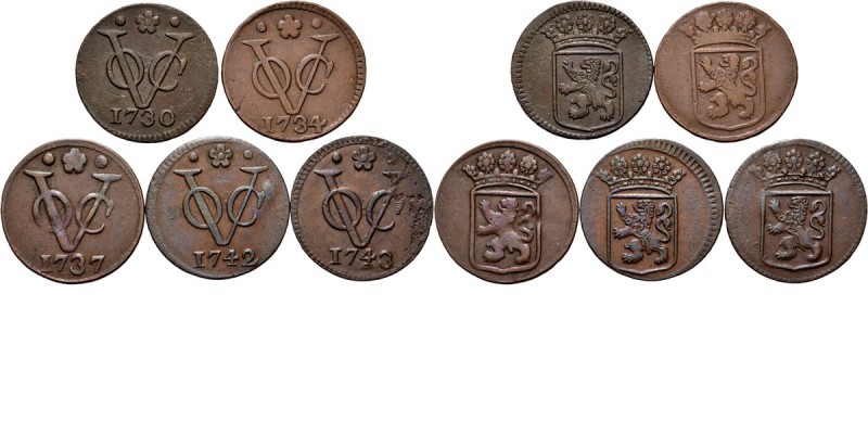 Dutch Oversea Regions
LOTS - Lot Duiten VOC (5) Bestaande uit exemplaren van Ho...