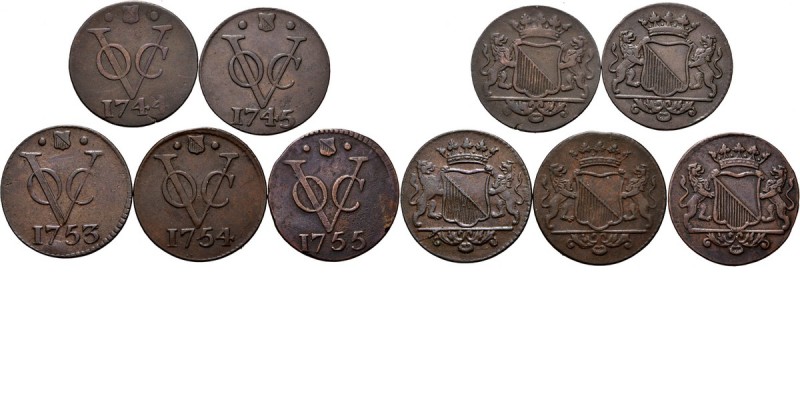 Dutch Oversea Regions
LOTS - Lot Duiten VOC (5) Bestaande uit exemplaren van Ut...