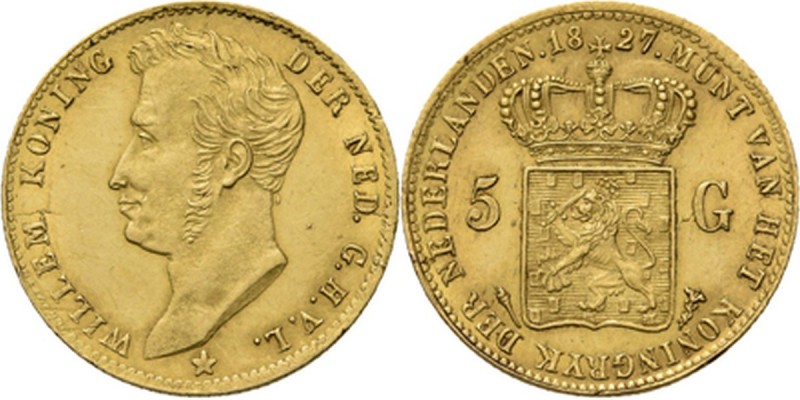 KONINKRIJK DER NEDERLANDEN - WILLEM I 1815–1840
5 Gulden of gouden vijfje 1827 ...