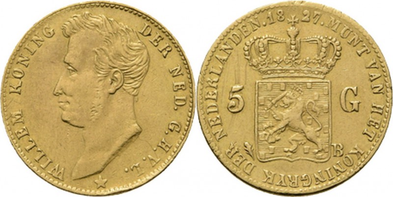KONINKRIJK DER NEDERLANDEN - WILLEM I 1815–1840
5 Gulden of gouden vijfje 1827 ...