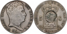 KONINKRIJK DER NEDERLANDEN - WILLEM I 1815–1840
3 Gulden 1824 Jong hoofd naar rechts door A. Michaut. TYPE IIa (1818–1832). Mmt. fakkel, mt. mercuriu...