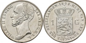 KONINKRIJK DER NEDERLANDEN - WILLEM II 1840–1849
1 Gulden 1848 Hoofd naar links door D. v. d. Kellen Jr. Mt. mercuriusstaf. TYPE II b (1846–1849). Mm...