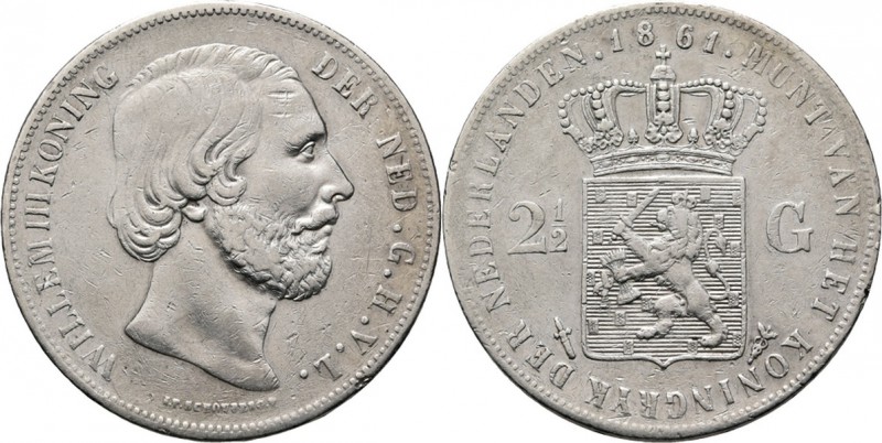KONINKRIJK DER NEDERLANDEN - WILLEM III 1849–1890
2½ Gulden of rijksdaalder 186...