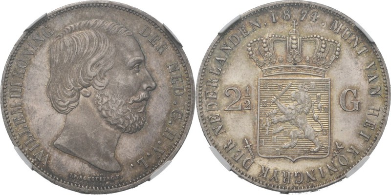 KONINKRIJK DER NEDERLANDEN - WILLEM III 1849–1890
2½ Gulden of rijksdaalder 187...