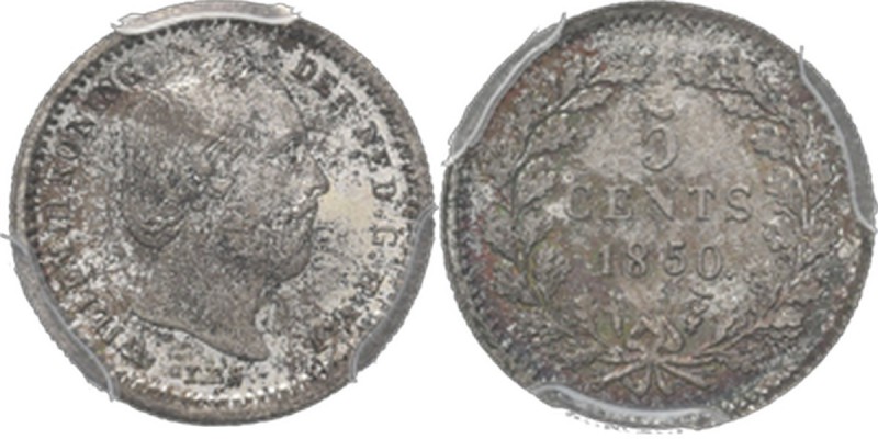 KONINKRIJK DER NEDERLANDEN - WILLEM III 1849–1890
5 Cent of stuiver 1850 Hoofd ...