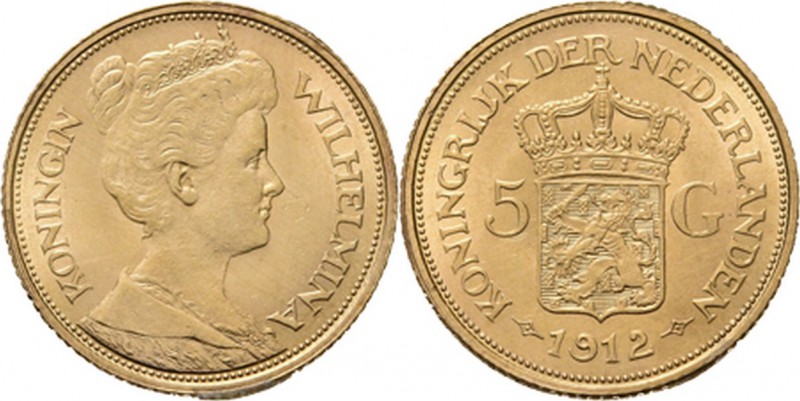 KONINKRIJK DER NEDERLANDEN - WILHELMINA 1890–1948
5 Gulden of gouden vijfje 191...