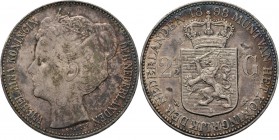KONINKRIJK DER NEDERLANDEN - WILHELMINA 1890–1948
2½ Gulden of rijksdaalder 1898 Hoofd naar links. Mt. mercuriusstaf. TYPE II (1898). ‘Kroningstype’ ...