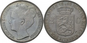 KONINKRIJK DER NEDERLANDEN - WILHELMINA 1890–1948
2½ Gulden of rijksdaalder 1898 Hoofd naar links. Mt. mercuriusstaf. TYPE II (1898). ‘Kroningstype’ ...