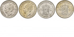 KONINKRIJK DER NEDERLANDEN - WILHELMINA 1890–1948
½ Gulden (2) 1929 Hoofd naar links. Mt. mercuriusstaf. TYPE IV (1921–1930). ‘Ouder hoofd’ door J. C...