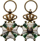 Decorations
NETHERLANDS - Militaire Willemsorde / The Military Order of William 1815 Miniatuur in goud. Wit geëmailleerd kruis VOOR / MOED / BELEID /...