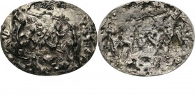 Medals
HISTORIEPENNIGEN - HISTORICAL MEDALS - ZILVEREN OVALE PLAQUETTE Z.j. (naar 17e eeuws ontwerp, later werk), by naar ontwerp van Paulus van Vian...