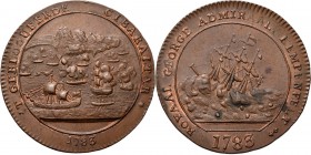 Medals
HISTORIEPENNIGEN - HISTORICAL MEDALS - GIBRALTAR GEBLOKKEERD MAAR NIET INGENOMEN, HET ADMIRAALSCHIP ROYAL GEORGE GEZONKEN. 1783 De rots en de ...