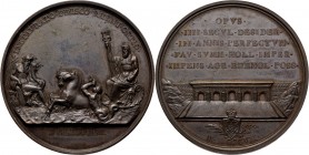 Medals
HISTORIEPENNIGEN - HISTORICAL MEDALS - VOLTOOIING VAN DE SLUIZEN TE KATWIJK 1807, by door Droz. Neptunus getrokken door zeepaarden. Kz. 5-rege...