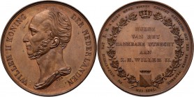 Medals
HISTORIEPENNIGEN - HISTORICAL MEDALS - BEZOEK KONING WILLEM II AAN DE RIJKS MUNT TE UTRECHT 1841, by door v.d. Kellen. Borstbeeld naar links. ...