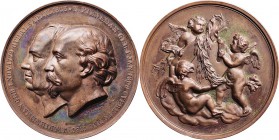 Medals
HISTORIEPENNIGEN - HISTORICAL MEDALS - TER ERE VAN DE SCHILDERS J.W. & N. PIENEMAN 1860, by door S.C. Elion. Borstbeelden naar links. Kz. drie...