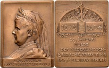 Medals
HISTORIEPENNIGEN - HISTORICAL MEDALS - KONINGIN EMMA 25 JAAR IN NEDERLAND 1904, by door J.C. Wienecke. Borstbeeld naar links. Kz. geschiedenis...