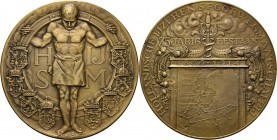 Medals
HISTORIEPENNIGEN - HISTORICAL MEDALS - 75-JARIG BESTAAN HOLLANDSE IJZEREN SPOORWEGMAATSCHAPPIJ (2) 1914, by door J.C. Wienecke. Man draagt cir...