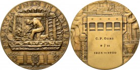 Medals
HISTORIEPENNIGEN - HISTORICAL MEDALS - EREPENNING STAATSMIJNEN LIMBURG 1950/(1927), by door J.C. Wienecke. Mijnwerker, ondergronds werkend. Kz...