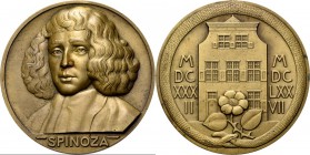 Medals
HISTORIEPENNIGEN - HISTORICAL MEDALS - 3e EEUWFEEST GEBOORTE BENEDICTUS (BARUCH) D'ESPINOZA 1932, by door P. Turin. Aanziend borstbeeld naar l...