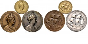 Medals
HISTORIEPENNIGEN - HISTORICAL MEDALS - 3e EEUWFEEST VERENIGING NEDERLAND EN CURAÇAO 1634-1934 (3) 1934, by door J.J. van Goor. Borstbeeld Wilh...