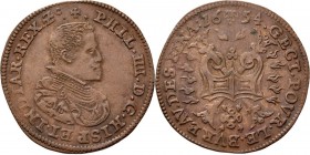 Medals
JETONS - REKENPENNINGEN - BRUSSEL. REKENKAMER. 1654 Borstbeeld Philips IV naar rechts. Kz. Bourgondisch kruis doorboort vuurslag en slaat vonk...