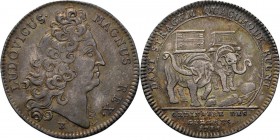 Medals
JETONS - REKENPENNINGEN - ORDINAIRE DES GUERRES 1713, by by Thomas Bernard., FRANCE Head of Louis XIV right. Rev. two war elephants going righ...