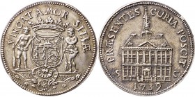 Medals
VROEDSCHAPS-RAADSPENNINGEN ATTENDANCE TOKENS - JENTONS DE PRÉSENCE - STADHUIS– OF VROEDSCHAPSPENNING 1739, S–HERTOGENBOSCH Gekroond stadswapen...