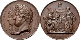 Medals
Foreign Medals - INAUGURATION OF THE NUMISMATIC MUSEUM 1833, by by Petit., FRANCE Busts of Marie Amélie and Louis-Philippe to left. Rev. two w...