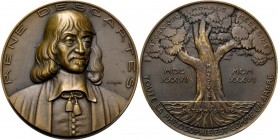 Medals
Foreign Medals - RENÉ DESCARTES 1937, by by P. Turin, FRANCE Bust slightly to right. Rev. tree between dates.AE 68.2 mm. Extremely fine