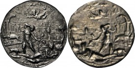 Medals
Foreign Medals - Plaque n.d, GERMANY 16th Century. Germany. Uniface. Artemis and Endymion, landscape in the background.Slg. Löbbecke –.Sn silv...
