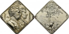 Medals
Foreign Medals - KARL ADOLF und ALBERTINE BACHOFEN VON ECHT 1891, by by Anton Scharff., GERMANY Conjoined busts right. Rev. large tree with we...