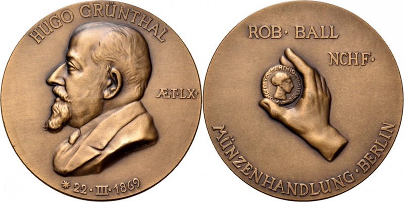 Medals
Foreign Medals - 60th BIRTHDAY OF HUGO GRÜNTHAL 1929, by by Georges Mori...