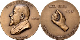 Medals
Foreign Medals - 60th BIRTHDAY OF HUGO GRÜNTHAL 1929, by by Georges Morin., GERMANY Bearded bust of the prominent Berlin professional numismat...
