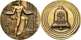 Medals
Foreign Medals - OLYMPIC GAMES BERLIN 1936, by by Otto Placzek., GERMANY Participant's Medal. Line of five athletes, representing the five con...