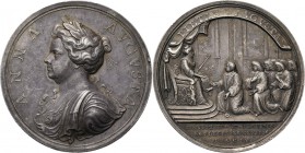 Medals
Foreign Medals - QUEEN ANNE'S BOUNTY 1704, by by John Croker., GREAT BRITAIN Laureated and draped bust left. Rev. Queen enthroned right, prese...