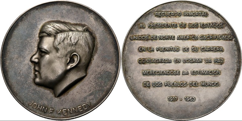 Medals
Foreign Medals - JOHN F KENNEDY. 1963, MEXICO Head left. Rev. RECUERDO I...