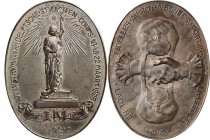 Medals
UNIVERSITEITS PENNINGEN - DELFT. 10e LUSTRUM VAN HET STUDENTEN CORPS 1898, DELFT Vrouw met bol en spiegel op voetstuk binnen omschrift. Kz. be...