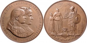 Medals
UNIVERSITEITS PENNINGEN - BEZOEK VAN KONINGIN WILHELMINA EN EMMA AAN UTRECHT t.g.v. 1e steenlegging van het universiteitsgebouw 1892, by door ...