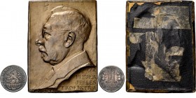 Medals
LOTS - Lot Wienecke (2) Bestaande uit de plaquette Mr. P.J. Troelstra 1926 (CJCW. 246A) en de zilveren variant van de Steunpenning 1914 (29.2 ...