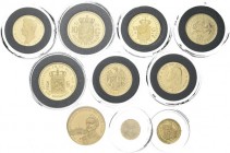 Medals
LOTS - Lot penningen Nederland (10) Voornamelijk bestaande uit gouden naslagen van Nederlandse munten, o.a. 3 Gulden 1822, Gouden Tientjes, Go...