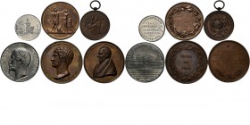 Medals
LOTS - Lot Penningen (6) O.a. 1831. OVERLIJDEN VAN MR. WILLEM BILDERDIJK, door D. v.d. Kellen. Naar links gewend borstbeeld van de dichter. Kz...